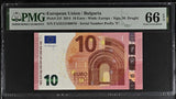 Euro 10 Euro Bulgaria 2014 P 21 f Gem UNC PMG 66 EPQ
