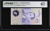 Morocco 20 Dirhams 2019 P 78 a Polymer Superb Gem UNC PMG 67 EPQ ,Commemorative