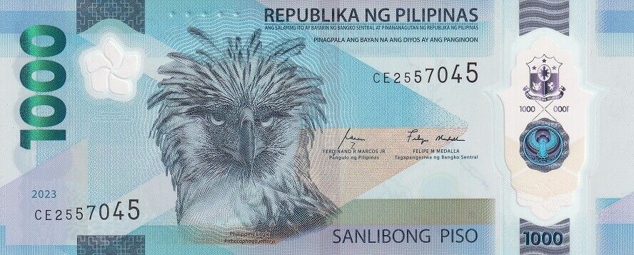 Philippines 1000 Pesos 2023 P 241 New Sign Polymer UNC LOT 3 PCS