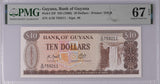 Guyana 10 Dollars ND 1966 P 23 f Superb Gem UNC PMG 67 EPQ Top Pop