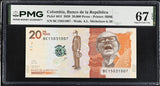 Colombia 20000 Pesos 2020 P 461 f Superb Gem UNC PMG 67 EPQ