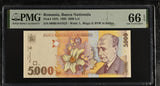 Romania 5000 Lei 1998 P 107 b Gem UNC PMG 66 EPQ