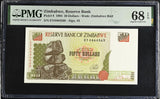 Zimbabwe 50 Dollars 1994 P 8 Superb Gem UNC PMG 68 EPQ TOP POP