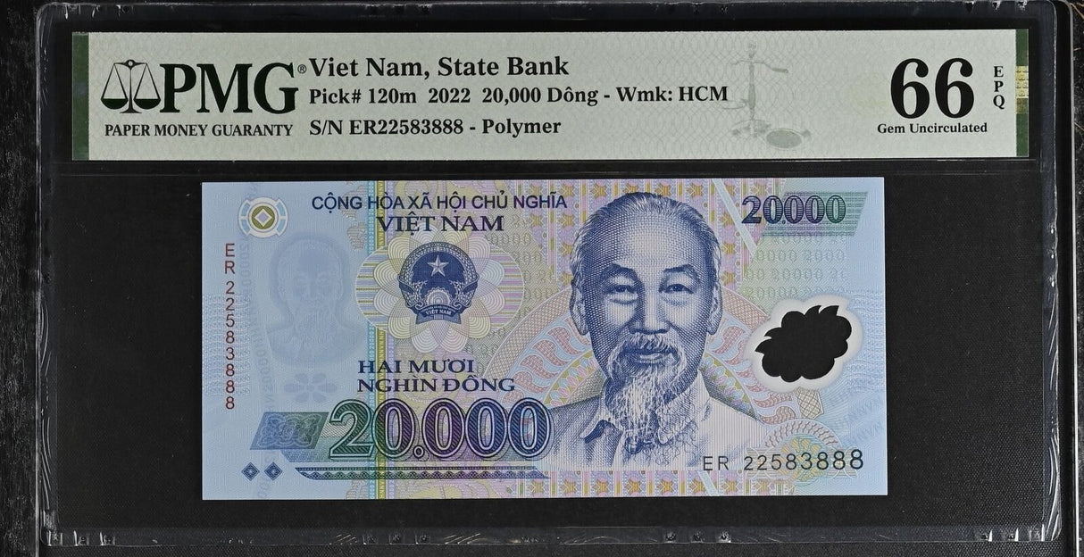 Vietnam 20000 Dong 2022 P 120 m Gem UNC PMG 66 EPQ