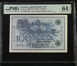 Germany Reichsbank 100 Mark 1908 ND 1918-1922 P 34 Choice UNC PMG 64 EPQ