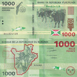 Burundi 1000 Francs 2023 P 51 New Sign UNC