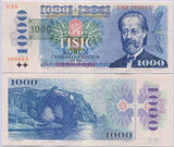 Czech Republic 1000 Korun 1985 (1993) P 3 c printed stamp, prefix U UNC