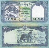 Nepal 50 Rupees 2025 / 2026 P 79 c UNC, Mount Everest, Snow leopard