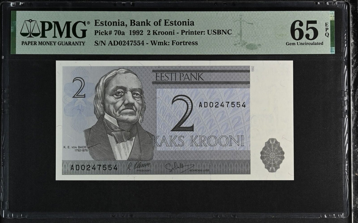 Estonia 2 Krooni 1992 P 70 a Gem UNC PMG 65 EPQ