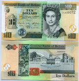 Belize 10 Dollars 2016 P 68 e QEII UNC