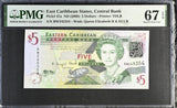 East Caribbean 5 Dollars ND 2008 P 47 a Superb Gem UNC PMG 67 EPQ