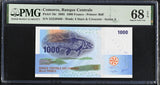 Comoros 1000 Francs 2005 P 16 c Superb Gem UNC PMG 68 EPQ