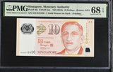 Singapore 10 Dollars ND 2016 P 48 j Polymer Superb Gem UNC PMG 68 EPQ