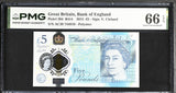 Great Britain 5 Pounds 2015 QEII Polymer P 394 Gem UNC PMG 66 EPQ
