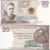 Poland 20 Zlotych 2011 Commemorative Marie Curie P A184 UNC NO Folder