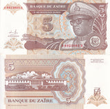 Zaire 5 Zaires 1993 P 53 UNC