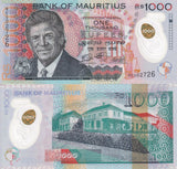 Mauritius 1000 Rupees 2024 / 2025 P 66A Polymer NEW UNC