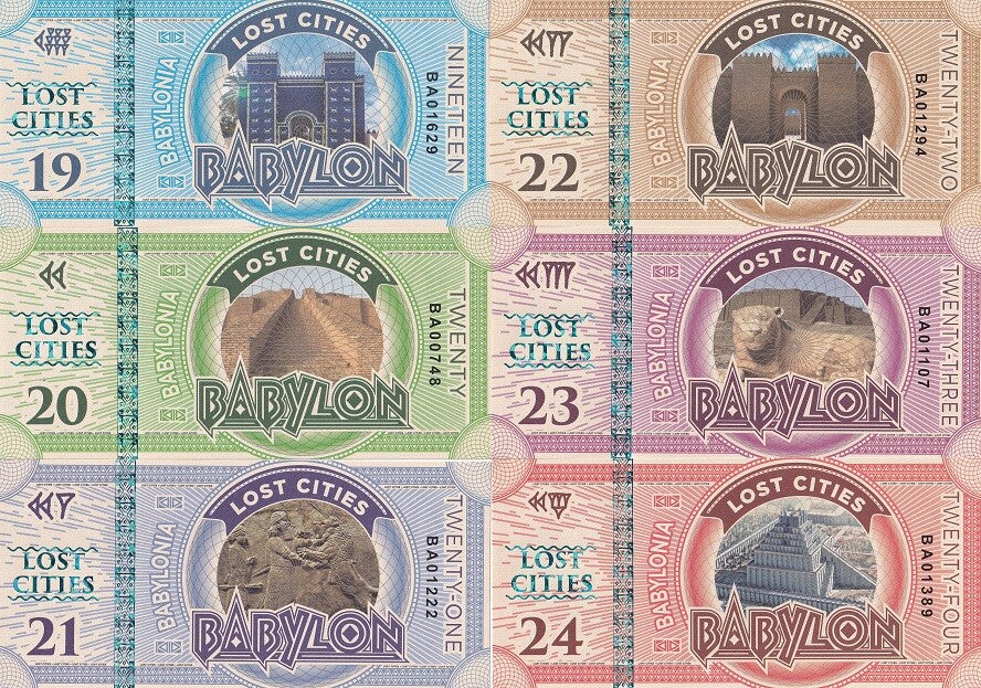 Babylon Set 6 pcs 19 20 21 22 23 24 Lost Cities 2016 Fantasy NOTE