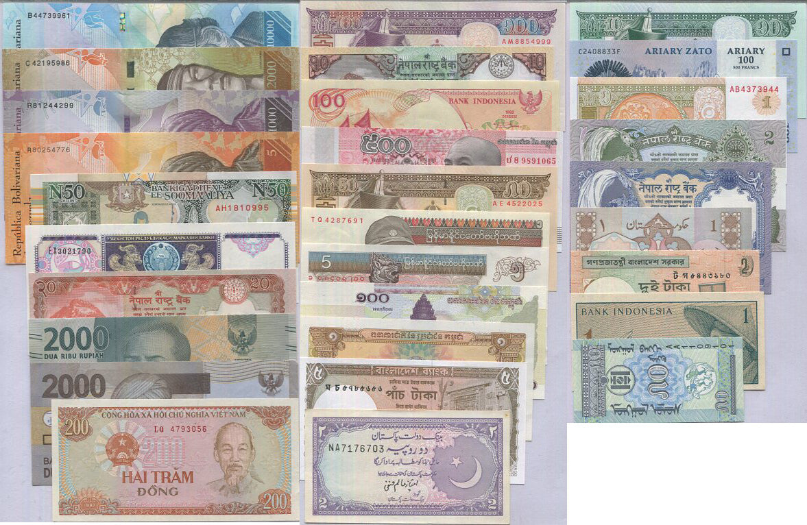 World Banknotes Set 30 Pcs ALL UNC # 1