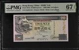 Hong Kong 20 Dollars 1998 P 201 d HSBC Superb Gem UNC PMG 67 EPQ
