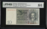 Germany 10 Reichsmark 1929 ND 1945 P 180 b Choice UNC PMG 64 EPQ
