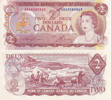 Canada 2 Dollars 1974 P 86 a Sign Lawson Bouey Queen Elizabeth QEII AUnc