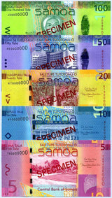 Western Samoa Set 5 Pcs 5 10 20 50 100 Specimen 2017 P 38 39 40 41 44 UNC