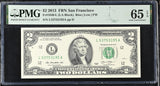 United States 2 Dollars USA 2013 P 538 L San Francisco Gem UNC PMG 65 EPQ