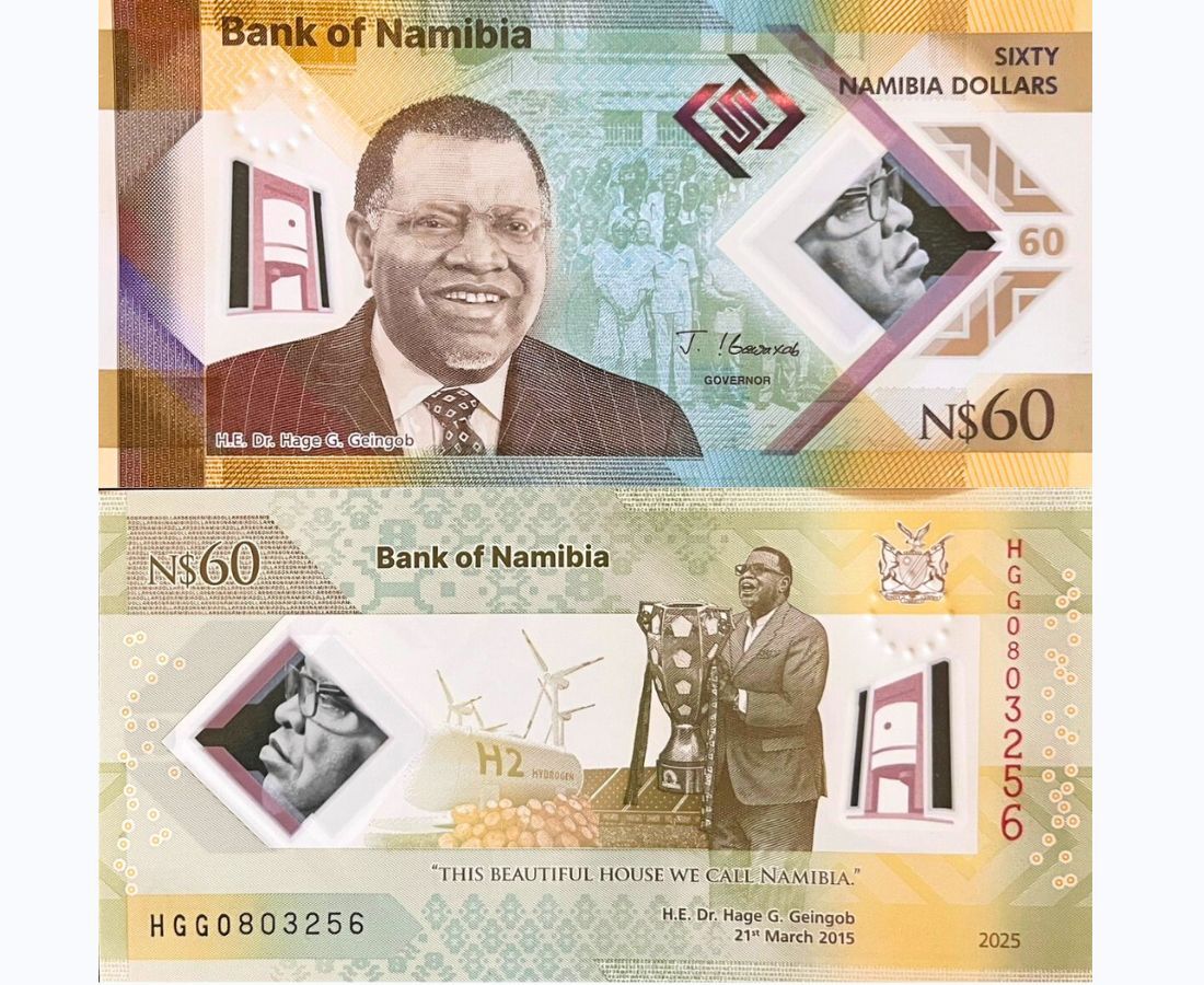 Namibia 60 Dollars ND 2025 60TH Commemorative Polymer P 19 UNC