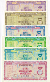 Redonda Set 6 PCS 100 250 500 1000 5000 10000 Dollars 2013 Fantasy SHIP Navy