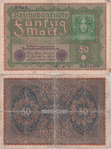 GERMANY 50 Mark 1919 P 66 USED / CIRCULATED