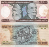 Brazil 1000 Cruzeiros ND 1986 P 201 d XF/AU Little tone