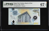 Papua New Guinea 10 Kina 2020 P 52 a Polymer Superb Gem UNC PMG 67 EPQ
