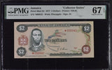Jamaica 2 Dollars 1977 P 60 a CS2 Collector Series Superb Gem UNC PMG 67 EPQ TOP