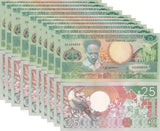 Suriname 25 Gulden 1988 P 132 b UNC LOT 10 PCS