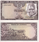 ZAMBIA 1 KWACHA ND 1976 P 19 AUnc