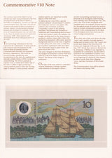 Australia 10 Dollars 1988 P 49 Commemorative Polymer UNC With Folder