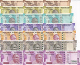India Set 7 X LOT 3= 21 UNC 10 20 50 100 200-2000 Rupees Random Year P 109-116