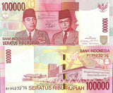 Indonesia 100000 Rupiah 2010 P 146 g UNC