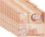 Venezuela 20 Bolivares Digitales 2021/2022 P 117 UNC LOT 10 Pcs = 1/10 BUNDLE