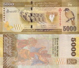 Sri Lanka 5000 Rupees 2022 P 128 j UNC