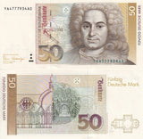 Germany Federal Republic 50 Deutsche Mark 1989 YA Replacement P 40 UNC