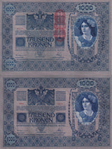 Austria 1000 Kronen 1902 ND 1919 P 59 UNC