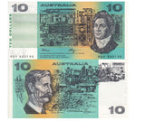 Australia 10 Dollars 1974-1991 P 45 f UNC ,Francis Greenway, Henry Lawson