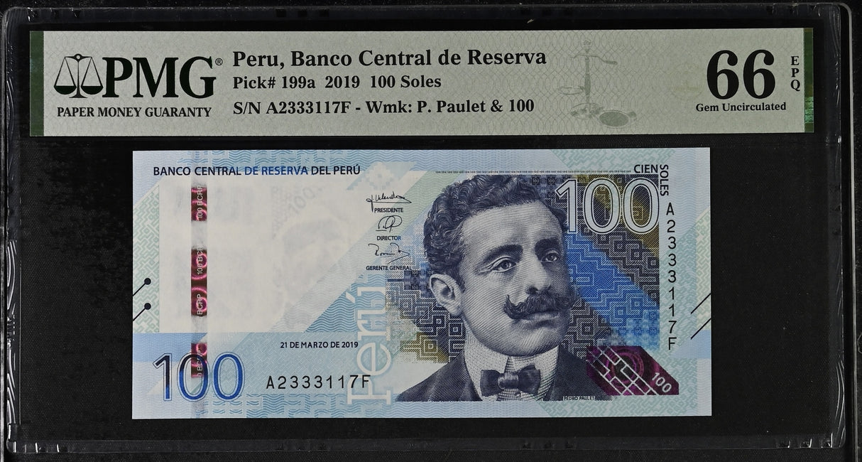 Peru 100 Soles 2019 P 199 a Gem UNC PMG 66 EPQ