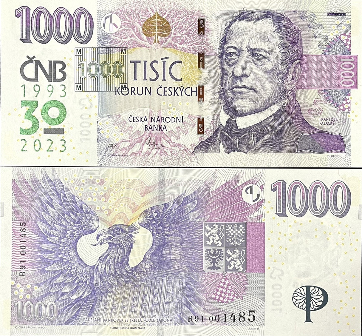 Czech Republic 1000 Korun 2023 Commemorative 30th P 31 UNC