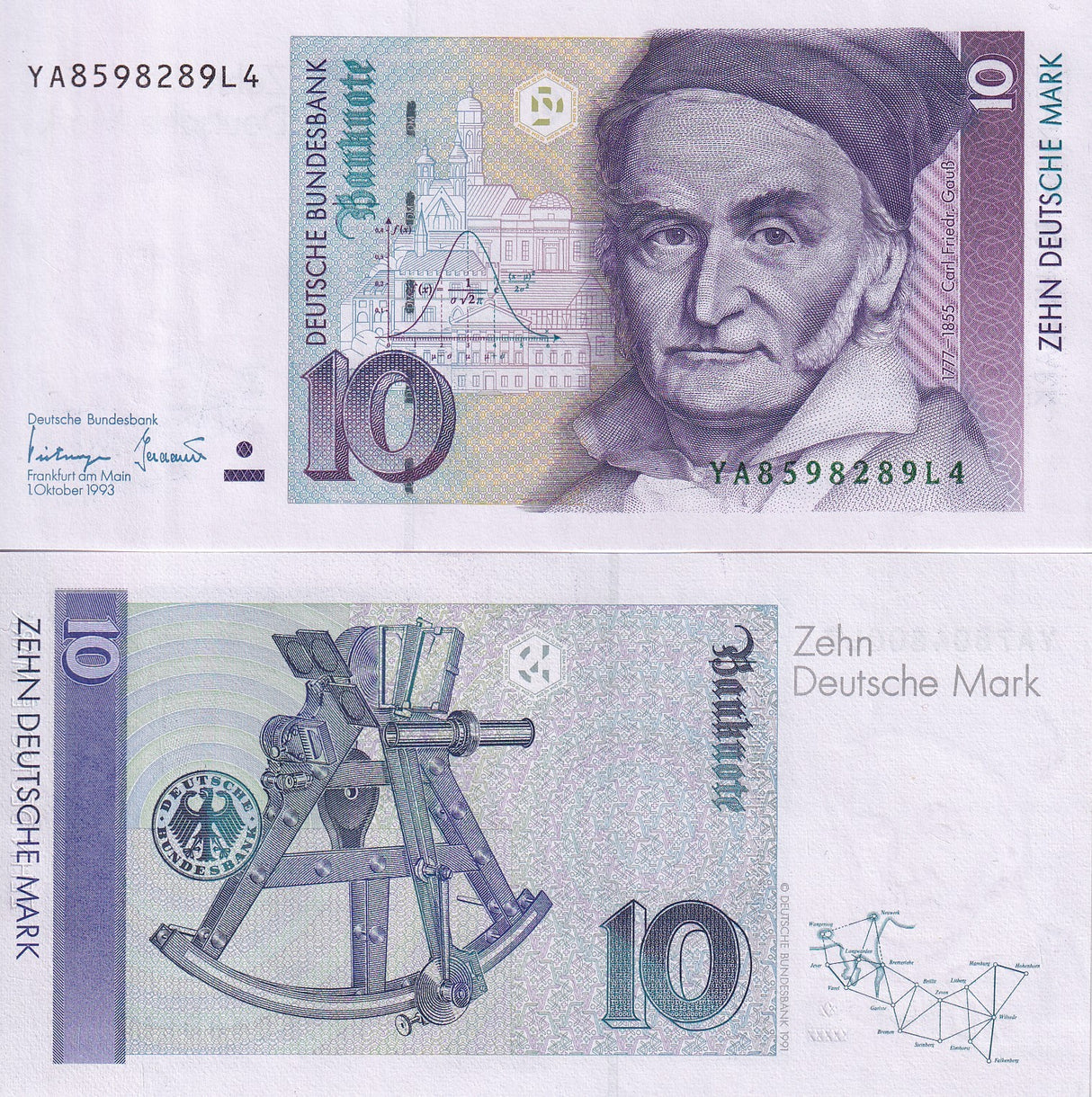 Germany Federal Republic 10 Deutsche Mark 1993 Replacement YA P 38 c* UNC