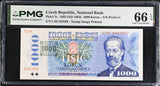 Czech Republic 1000 Korun 1985 ND 1993 P 3 c Gem UNC PMG 66 EPQ