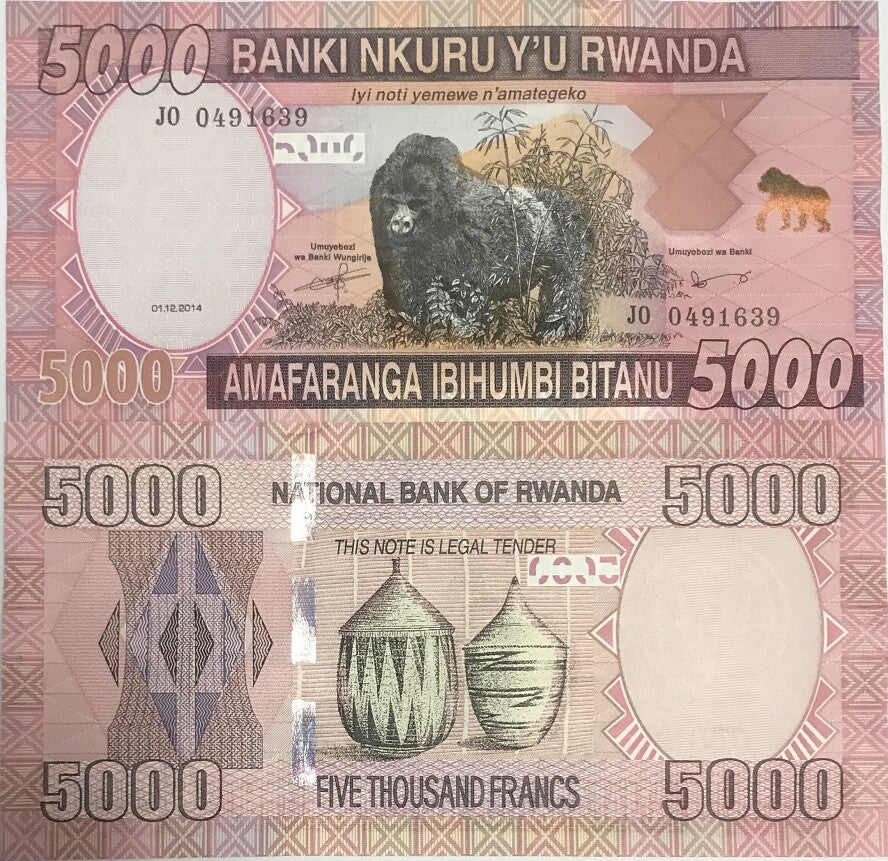 Rwanda 5000 Francs 2014 P 41 UNC