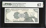 Venezuela 20 Bolivares 1995 P 63 e Superb Gem UNC PMG 67 EPQ